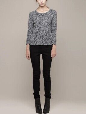 Rag & Bone Blue Chunky Knit Marled Wool Cashmere Blend Sweater Women's Size L